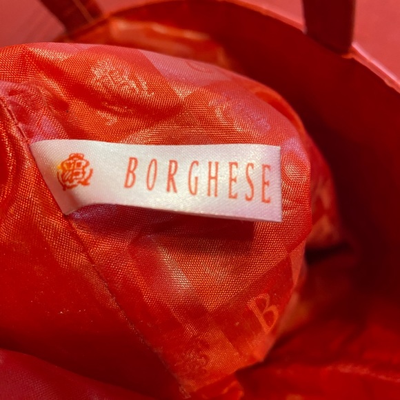Red vinyl small tote by Borghese - Picture 5 of 5